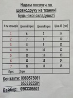 Надам послуги з шолкодруку на тканині